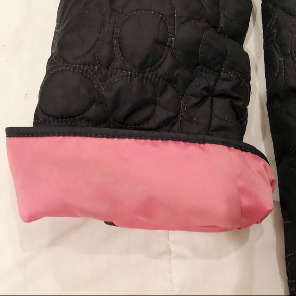 COACH Classic Quilted Jacket in Black & Pink - Picture 4 of 6
